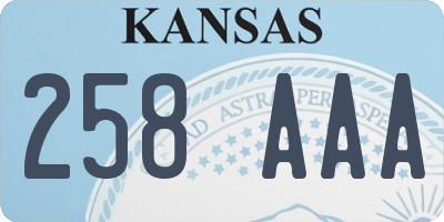 KS license plate 258AAA