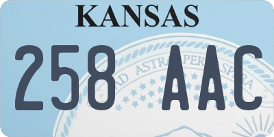 KS license plate 258AAC