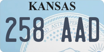 KS license plate 258AAD