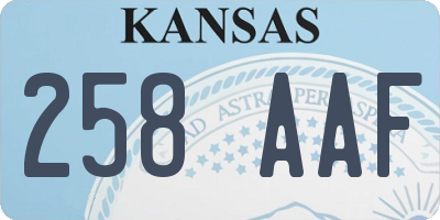KS license plate 258AAF