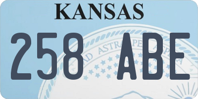 KS license plate 258ABE