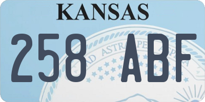 KS license plate 258ABF