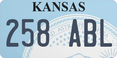 KS license plate 258ABL