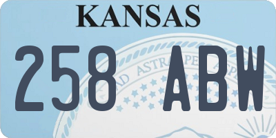 KS license plate 258ABW