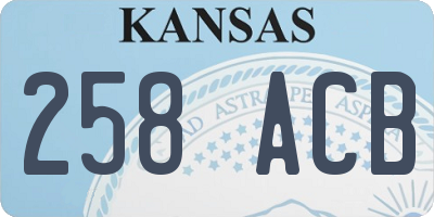 KS license plate 258ACB