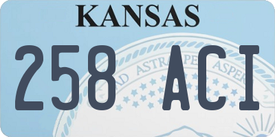 KS license plate 258ACI