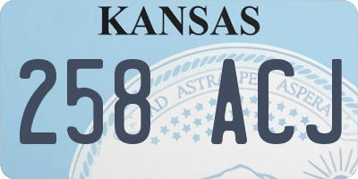 KS license plate 258ACJ