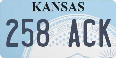 KS license plate 258ACK