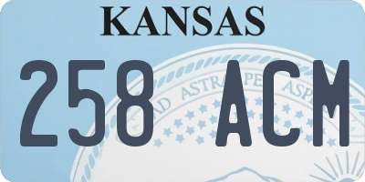 KS license plate 258ACM
