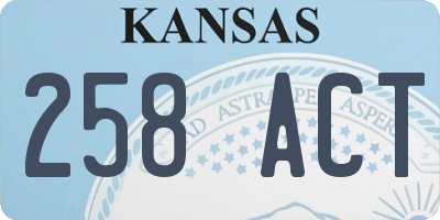KS license plate 258ACT