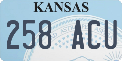 KS license plate 258ACU