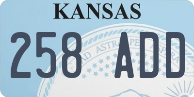KS license plate 258ADD