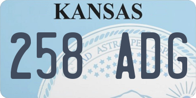 KS license plate 258ADG