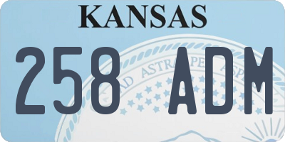 KS license plate 258ADM