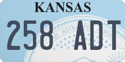 KS license plate 258ADT
