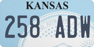 KS license plate 258ADW