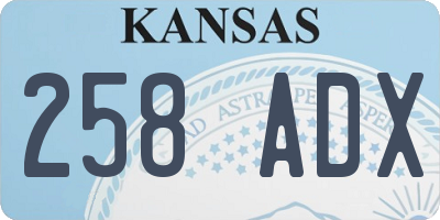 KS license plate 258ADX