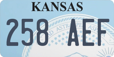 KS license plate 258AEF