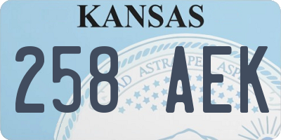 KS license plate 258AEK