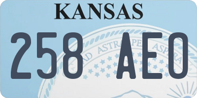KS license plate 258AEO