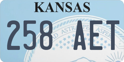 KS license plate 258AET