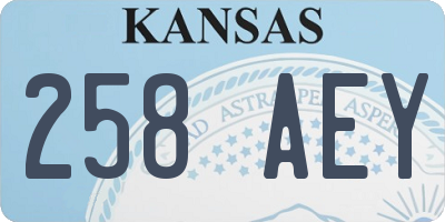 KS license plate 258AEY