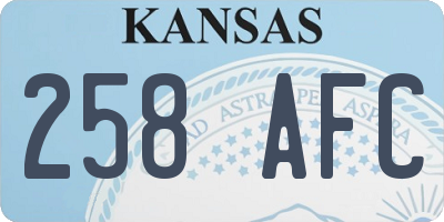 KS license plate 258AFC