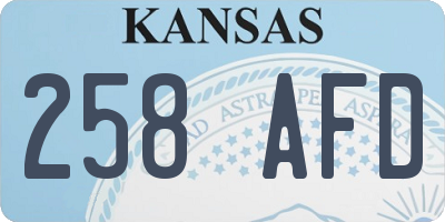 KS license plate 258AFD