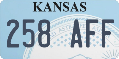 KS license plate 258AFF