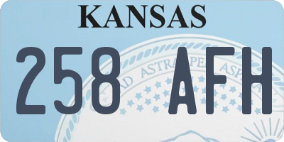 KS license plate 258AFH