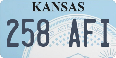 KS license plate 258AFI