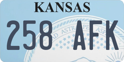 KS license plate 258AFK