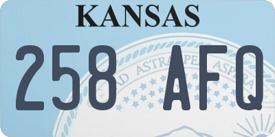KS license plate 258AFQ