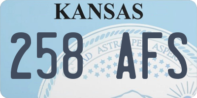 KS license plate 258AFS