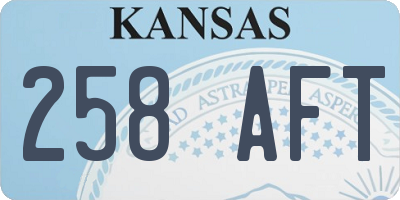 KS license plate 258AFT