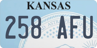 KS license plate 258AFU