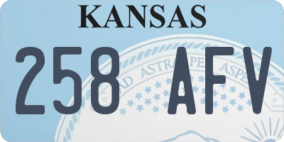 KS license plate 258AFV