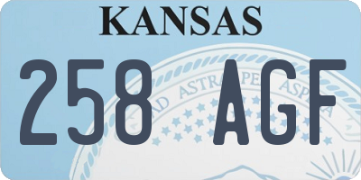 KS license plate 258AGF