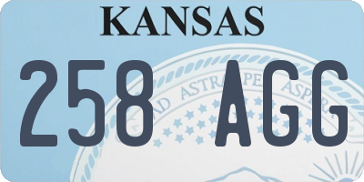 KS license plate 258AGG