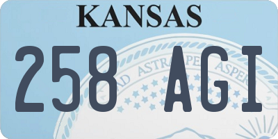 KS license plate 258AGI