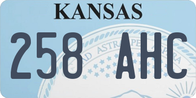 KS license plate 258AHC