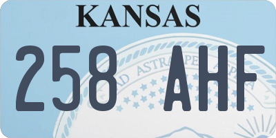 KS license plate 258AHF