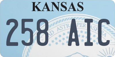 KS license plate 258AIC