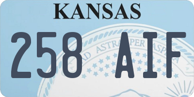 KS license plate 258AIF