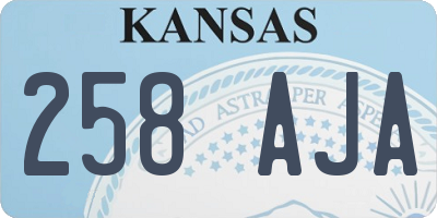 KS license plate 258AJA
