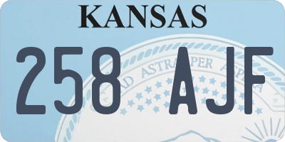KS license plate 258AJF