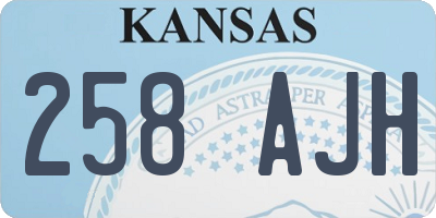 KS license plate 258AJH