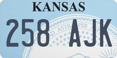 KS license plate 258AJK