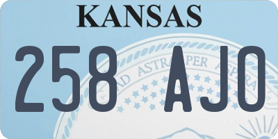 KS license plate 258AJO