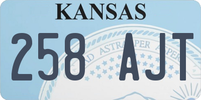 KS license plate 258AJT